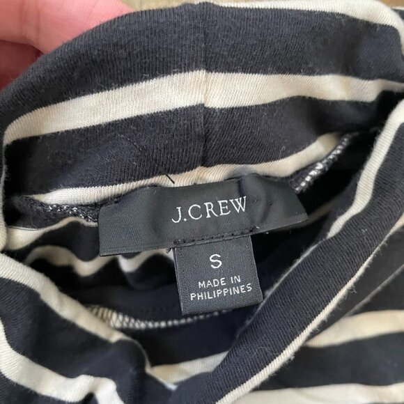J.Crew Striped Navy White Turtleneck Long Sleeve Top 100% Cotton S - Picture 4 of 6